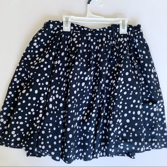 Forever 21 navy polka dots rayon skirt, Large junior - Picture 1 of 11